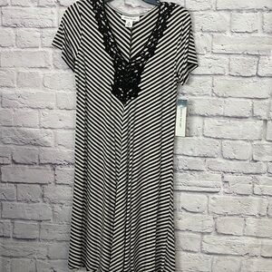 Skyes The Limit Black And Cream Stripped Dress